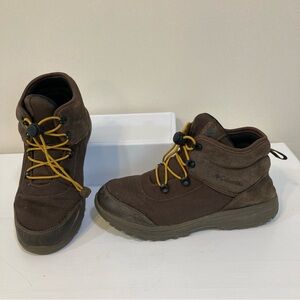 Columbia Fairbanks Mid Boots Boys Sz 6 Brown Waterproof Textile Suede Youth